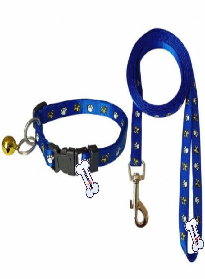 Petlicious & More® Small Puppy Soft Nylon Collar & Leash Set (Size -10mm, Length 5 ft, Color - Blue, Pack of One) - Image 1
